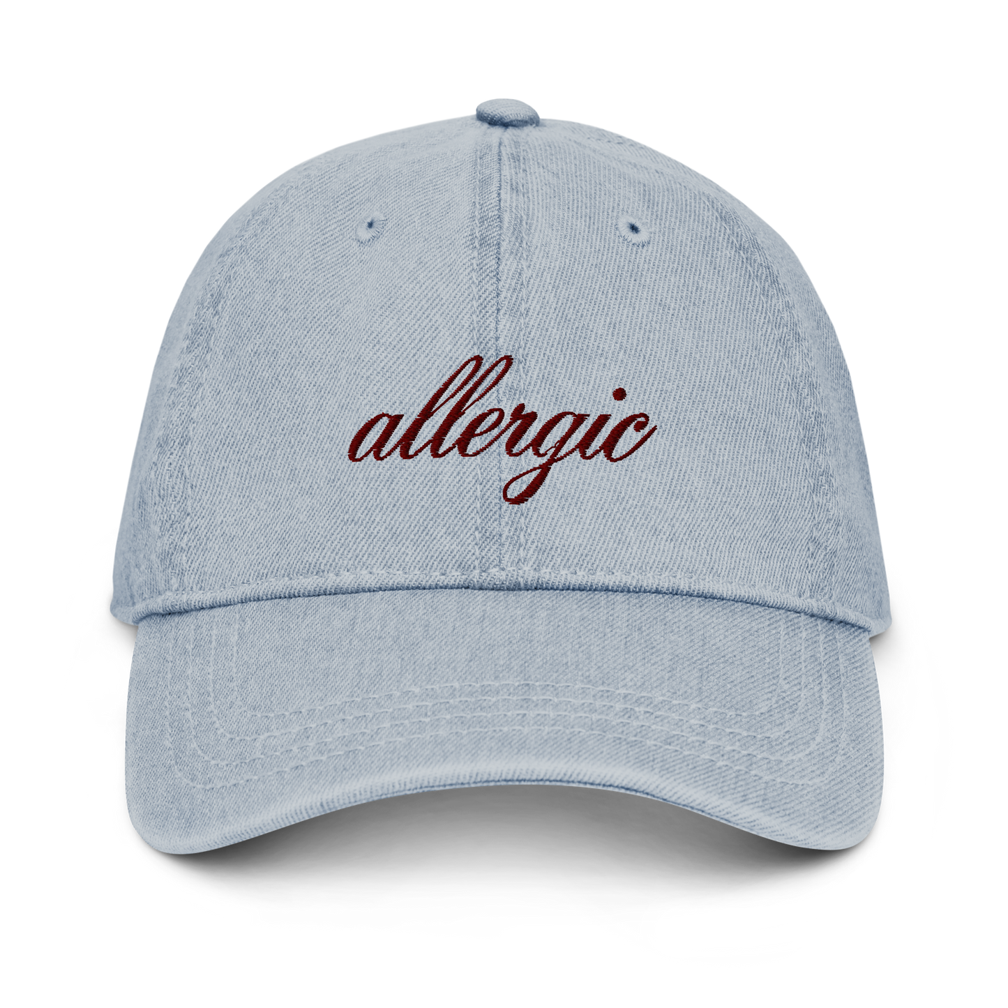 Allergic Embroidered Denim Hat - KK&F ALLERGY CLUB