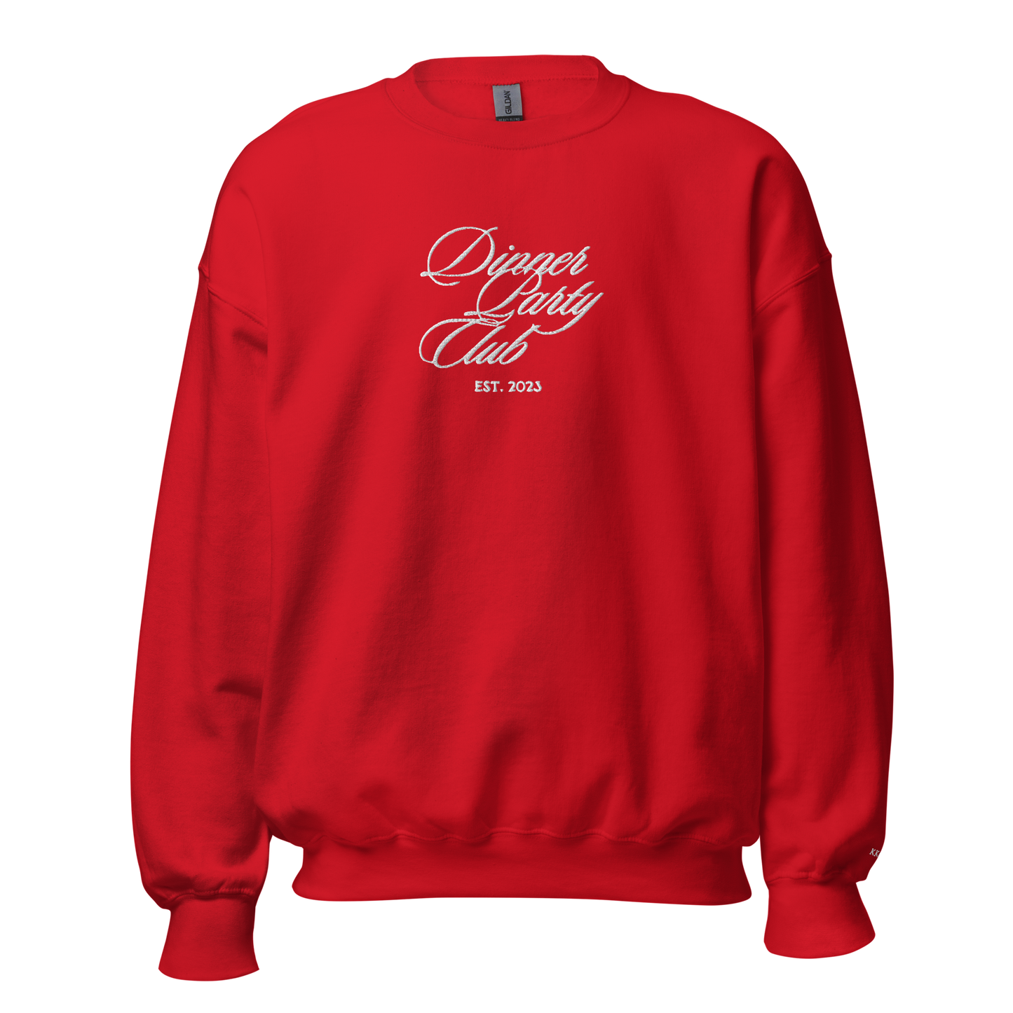 Dinner Party Club Embroidered Unisex Sweatshirt - Red